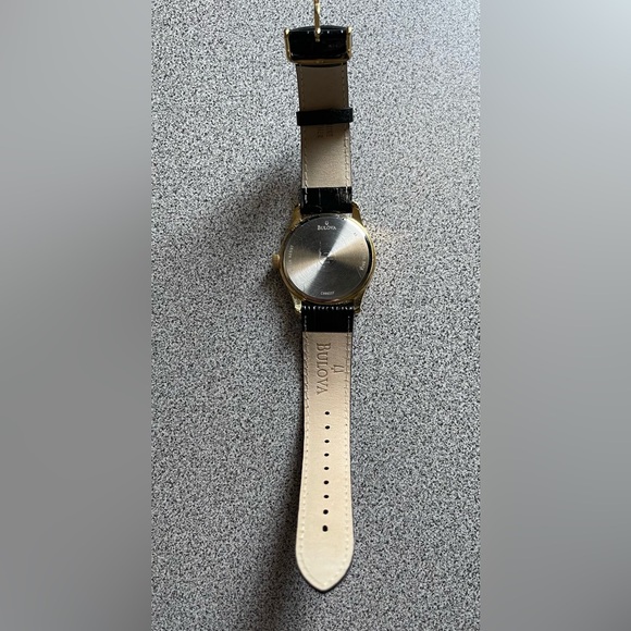 Bulova Crystal Black Croc Embossed Men's Dress Watch - Picture 4 of 8